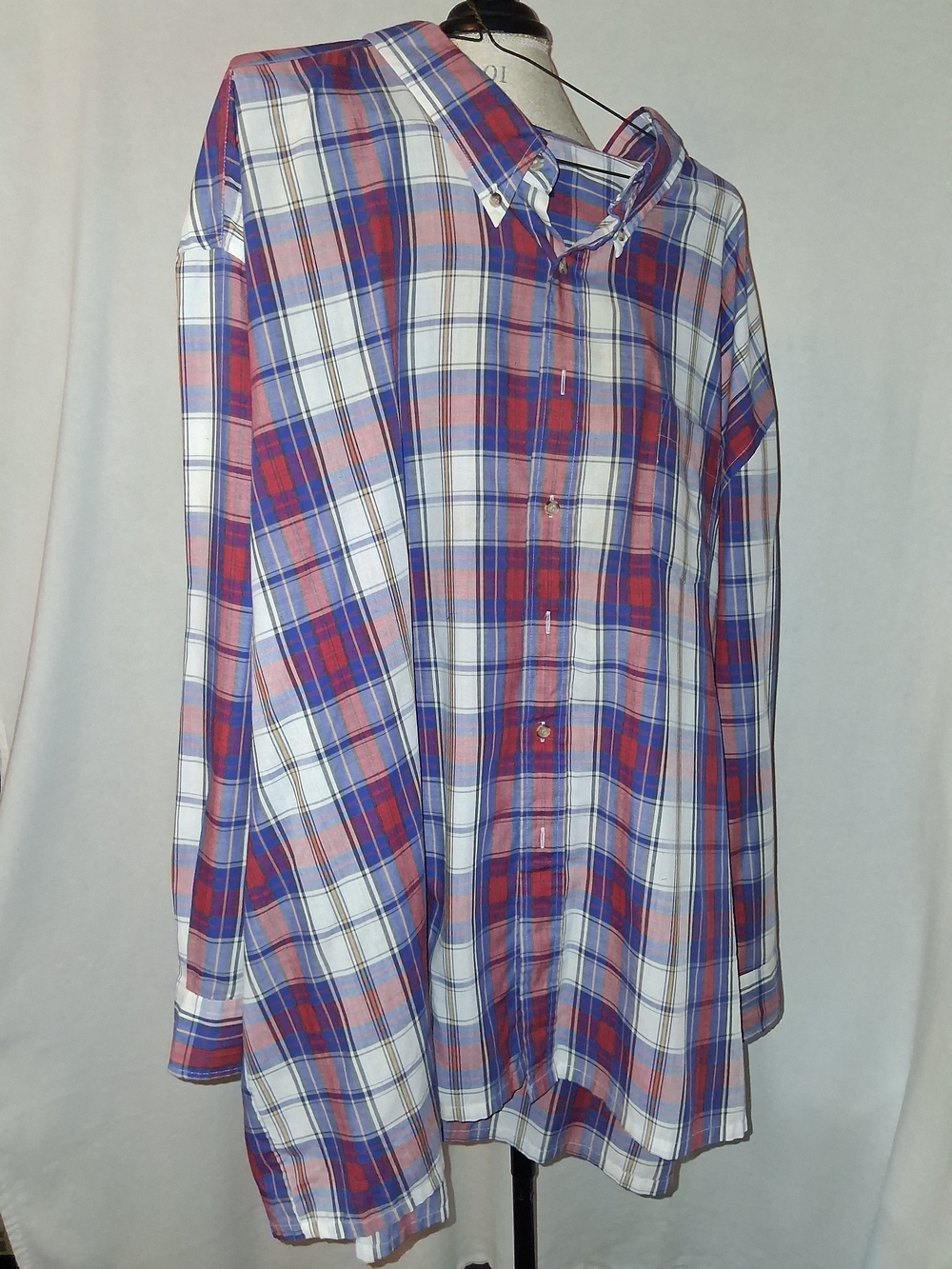 Boulevard For Big Man By Block Plaid Button-Down Shirt